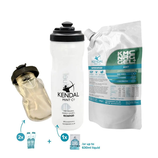 KMC NRG GEL+ Refillable & DualFuel Bottle Bundle - Mint Caffeine (10 x 70g)