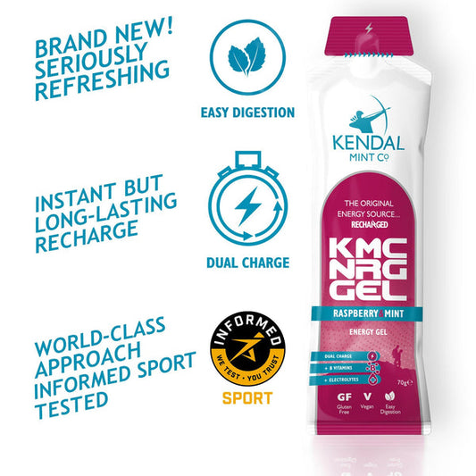 KMC NRG GEL Raspberry & Mint Energy Gel 70g (Clearance)