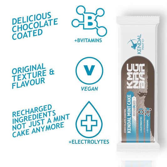 KMC NRG BAR Chocolate Coated Kendal Mint Cake Recharged - KMC NRG BAR - Kendal Mint Co® - 6 x 50g