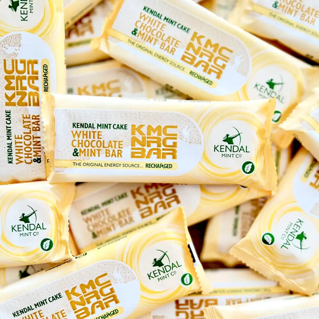 KMC NRG BAR: Kendal Mint Cake met witte chocoladecoating 50g (exclusief)