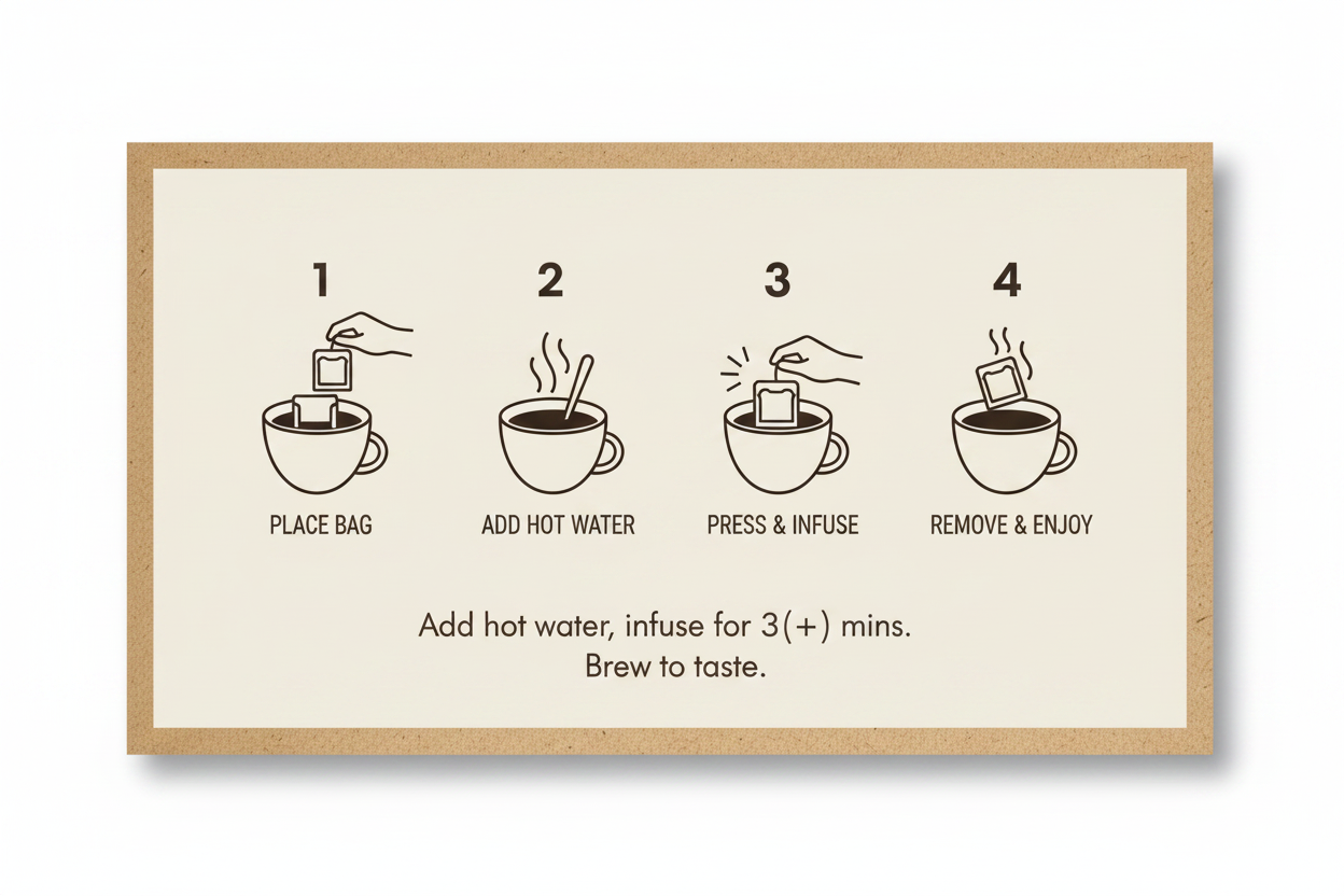 Coffee Instant Brew Bags - Ground Dark Roast Colombian