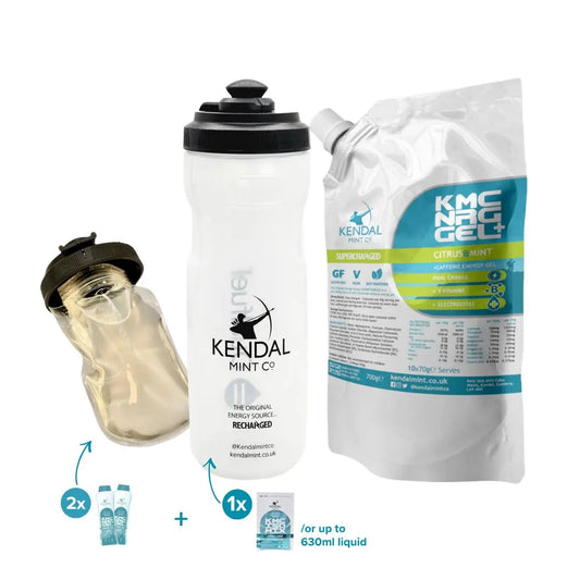 KMC NRG GEL+ Refillable & DualFuel Bottle Bundle - Citrus & Mint Caffeine (10 x 70g)