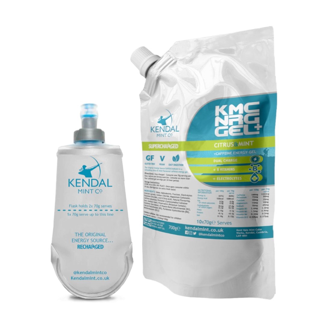 KMC NRG GEL+ Energy Gel Refill Pouch Citrus & Mint Caffeine (10 x 70g Serves) -  Kendal Mint Co® - Refill Pouch & Flask
