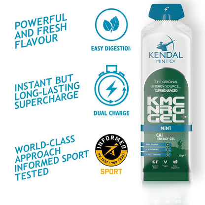 KMC NRG GEL+ Mint Cafeïne Smaakbundel L (48x70g gels)
