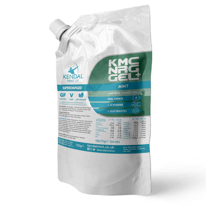KMC NRG GEL+ Energy Gel navulzakje Mint Cafeïne (10 x 70 g porties)
