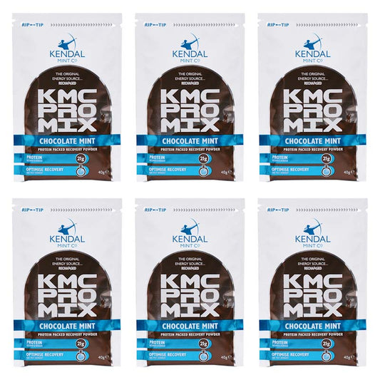 KMC PRO MIX Molkenprotein-Regenerationspulver | Schokoladen-Minz-Geschmack | 6 x 40g